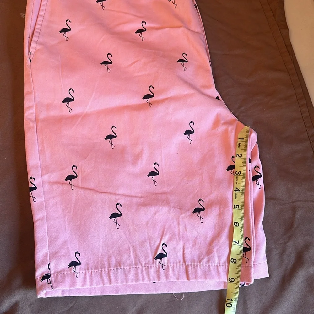 Cooper denim flat front shorts men’s pink flamingo print size 36